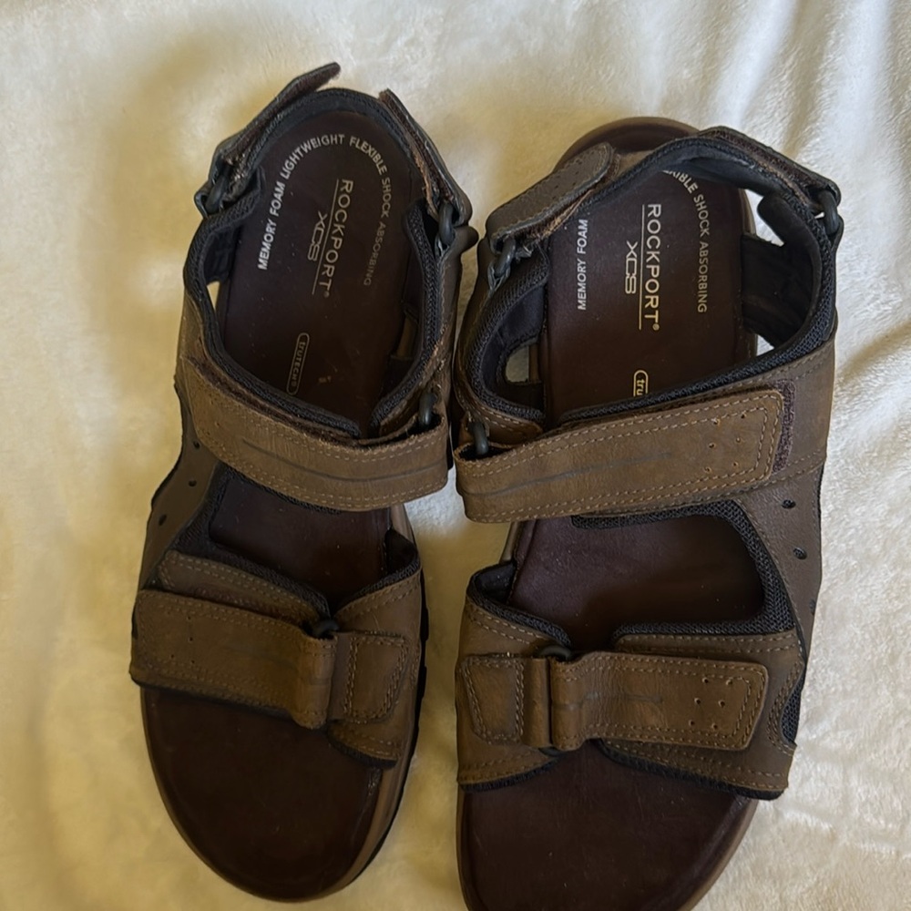 Rockport Men's size 11.5 Brown Trail Technique Adjustable Sandals